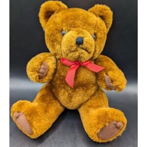 Whale Dark Brown Vintage Shanghai Toys Factory Jointed Teddy Bear 13" EUC Plush